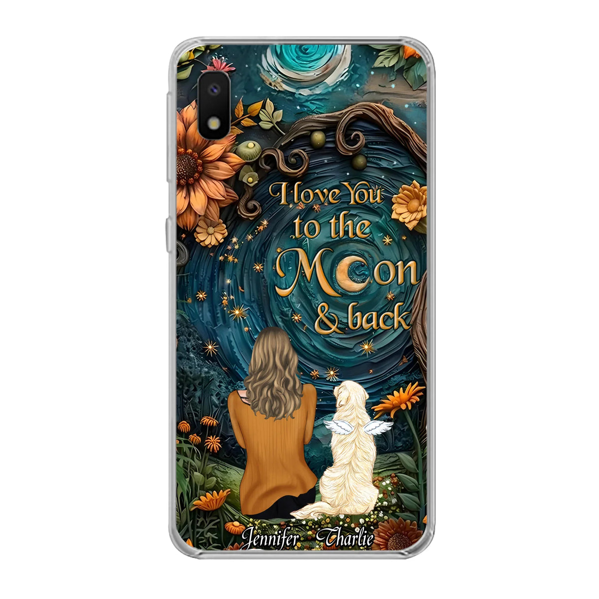 Personalized Galaxy Night Phone Case - Gift Idea For Pet Owner - Case For iPhone/Samsung - I Love You To The Moon & Back