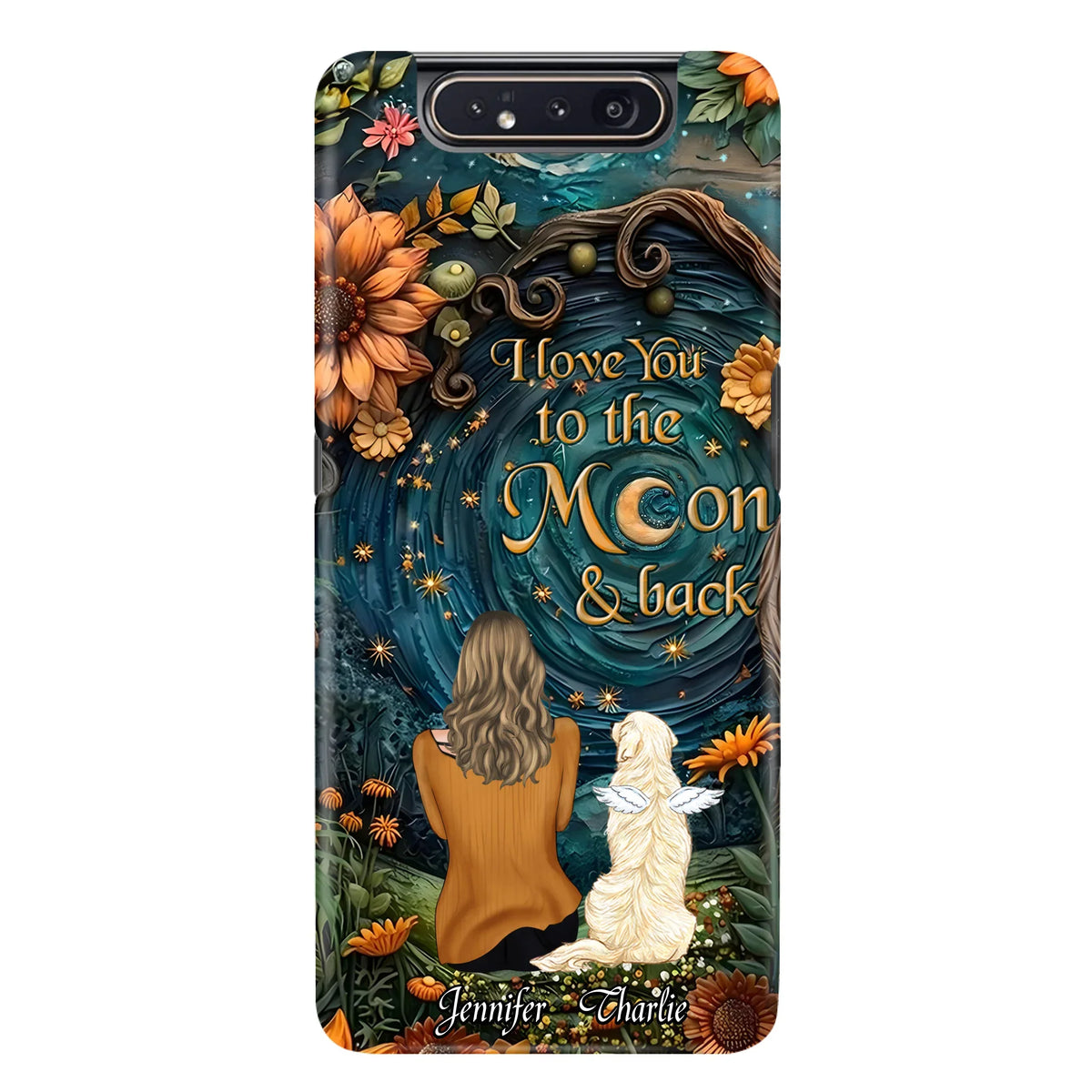 Personalized Galaxy Night Phone Case - Gift Idea For Pet Owner - Case For iPhone/Samsung - I Love You To The Moon & Back