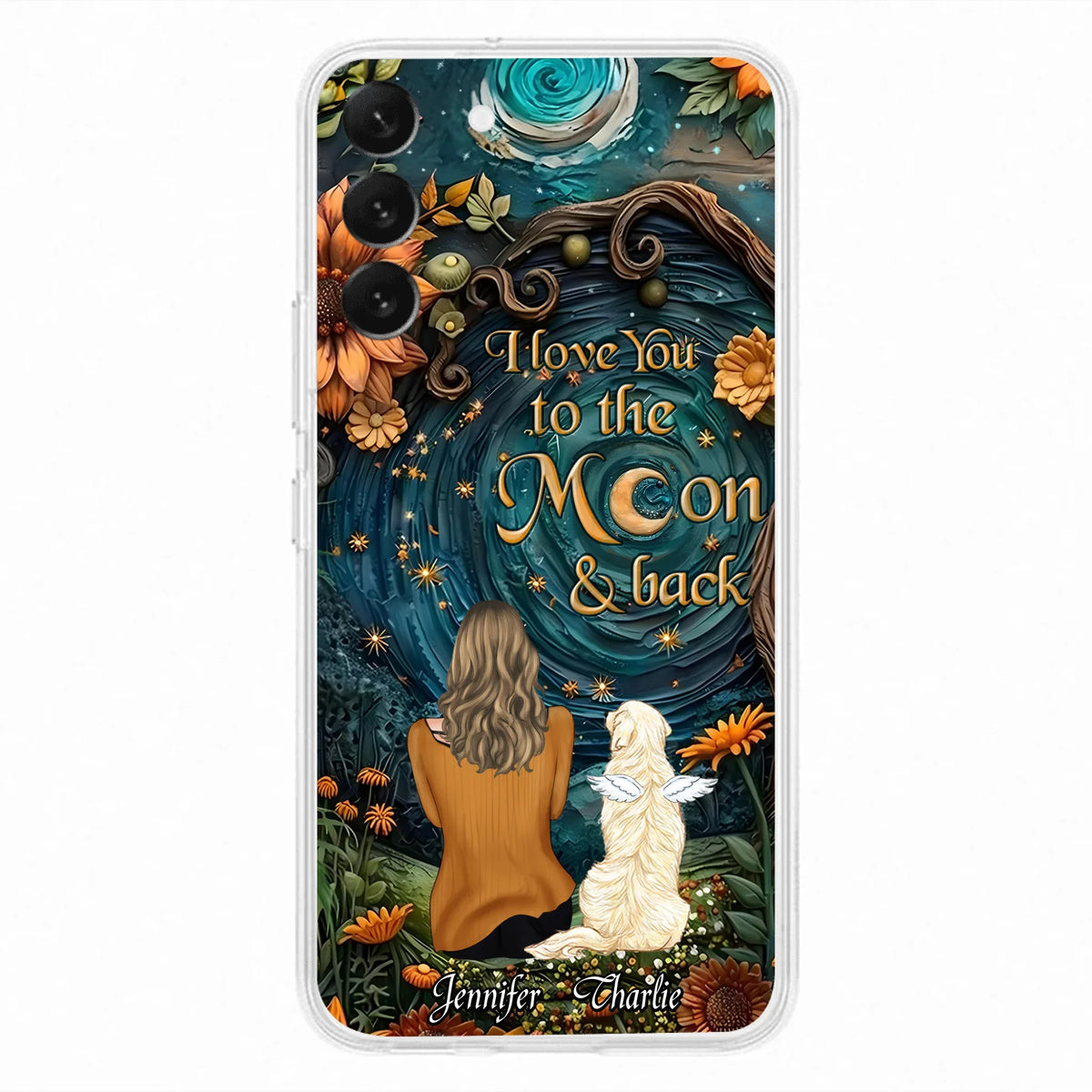 Personalized Galaxy Night Phone Case - Gift Idea For Pet Owner - Case For iPhone/Samsung - I Love You To The Moon & Back
