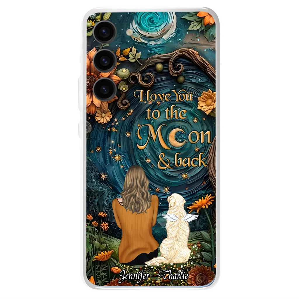 Personalized Galaxy Night Phone Case - Gift Idea For Pet Owner - Case For iPhone/Samsung - I Love You To The Moon & Back