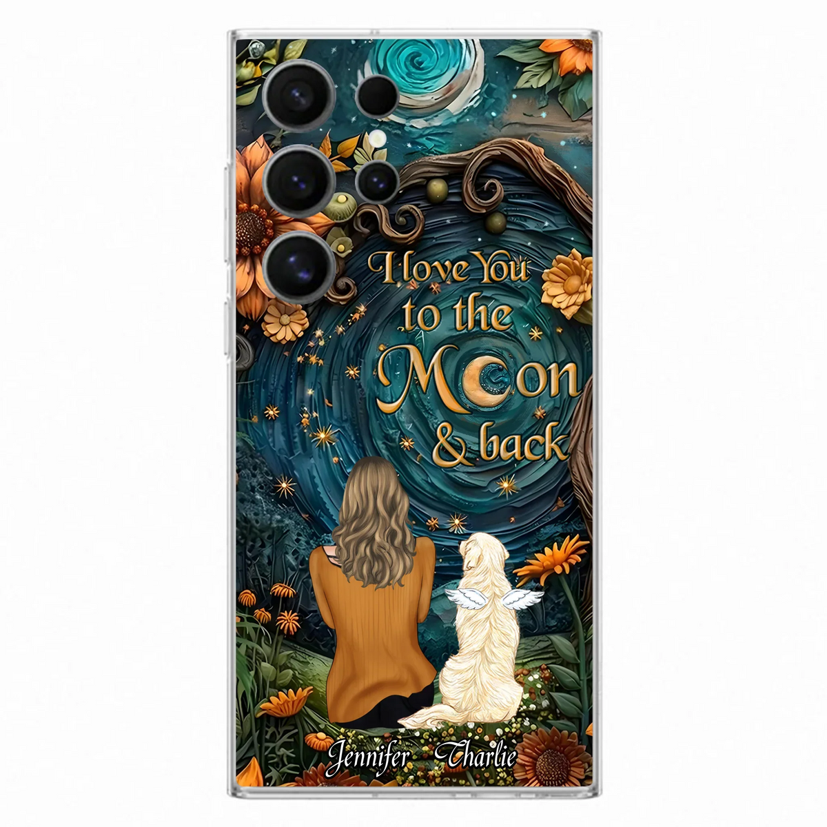 Personalized Galaxy Night Phone Case - Gift Idea For Pet Owner - Case For iPhone/Samsung - I Love You To The Moon & Back