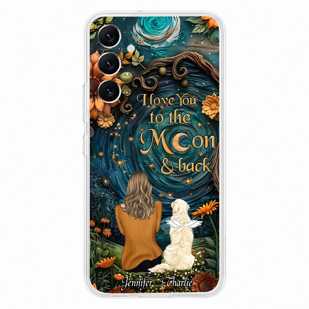 Personalized Galaxy Night Phone Case - Gift Idea For Pet Owner - Case For iPhone/Samsung - I Love You To The Moon & Back