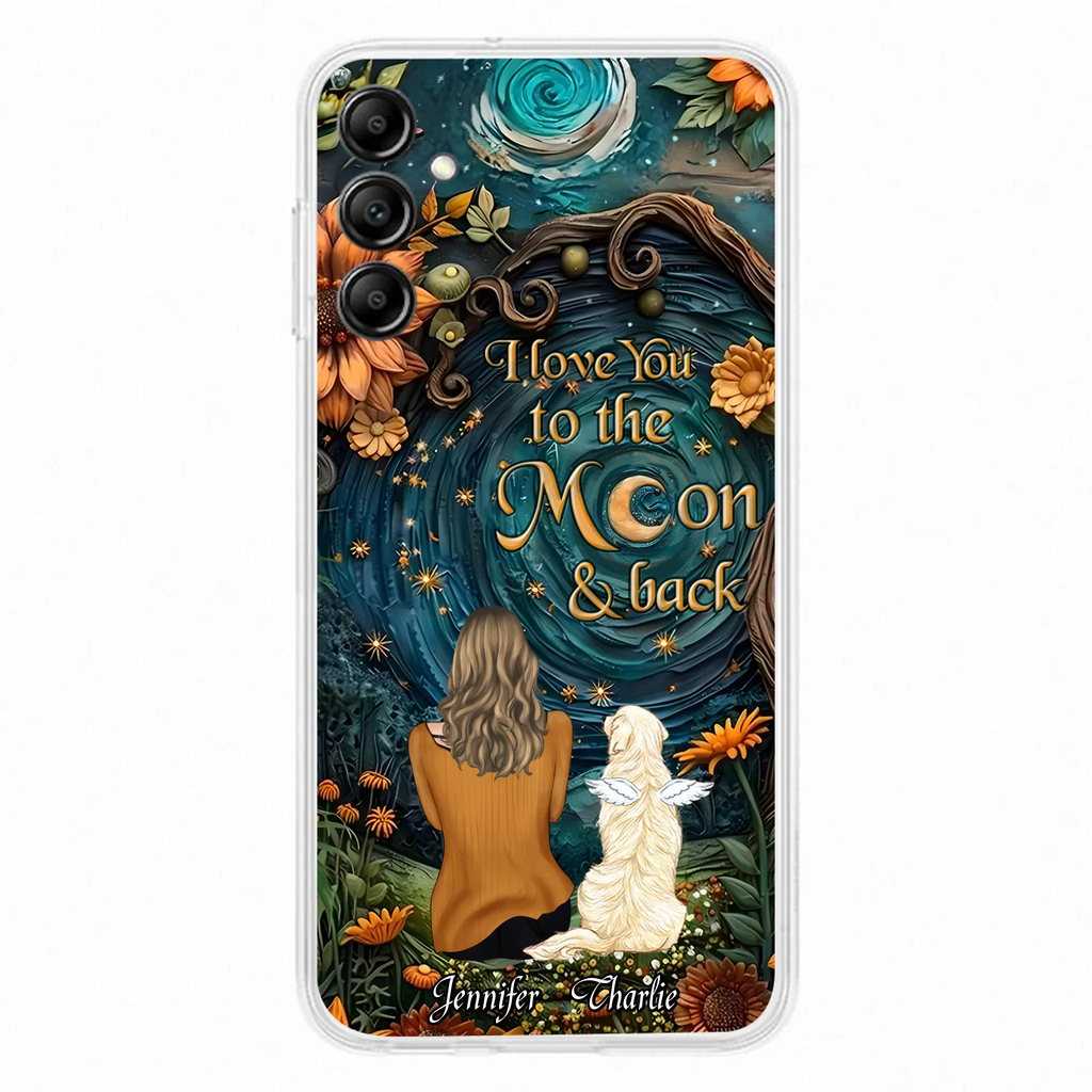 Personalized Galaxy Night Phone Case - Gift Idea For Pet Owner - Case For iPhone/Samsung - I Love You To The Moon & Back