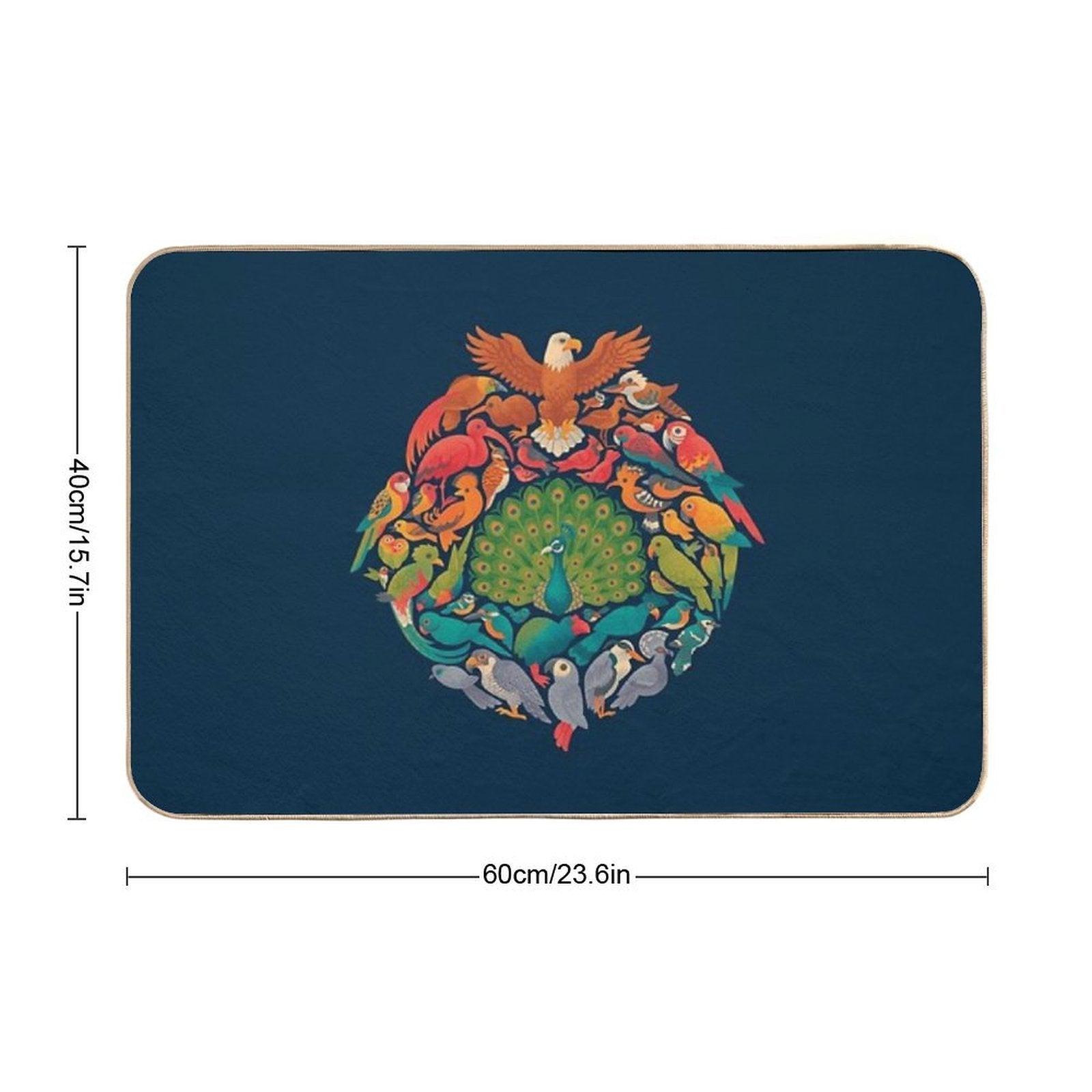 Aerial Rainbow  Blue  Toxin-Free Bath Mat