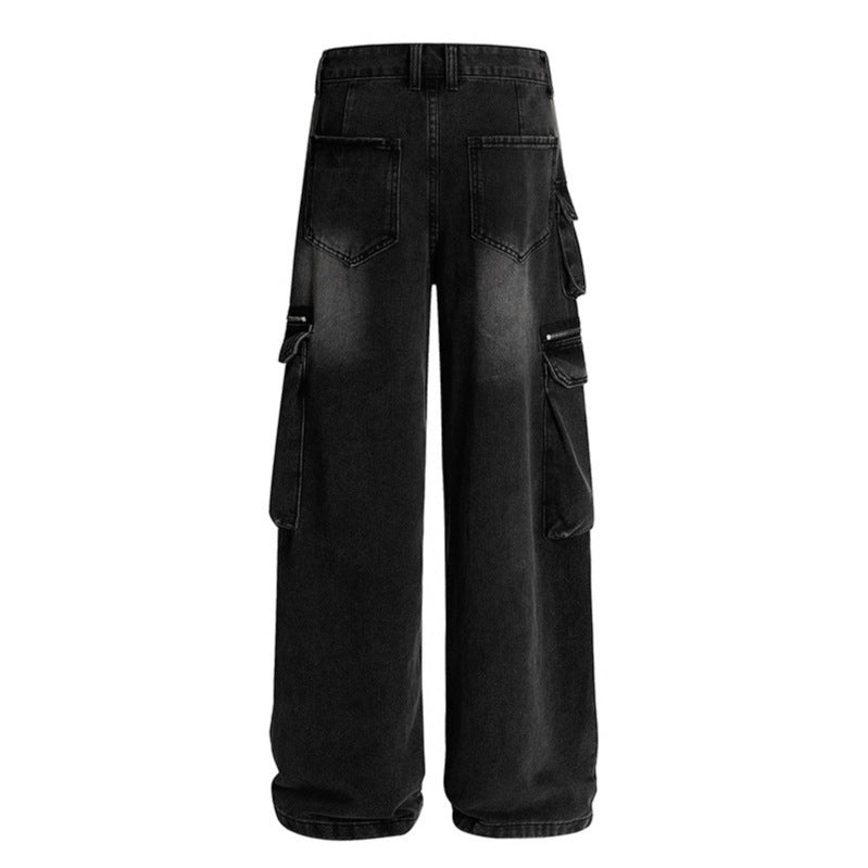 Wrinkled Multi Pocket Workwear Jeans - Premium Japanese Denim