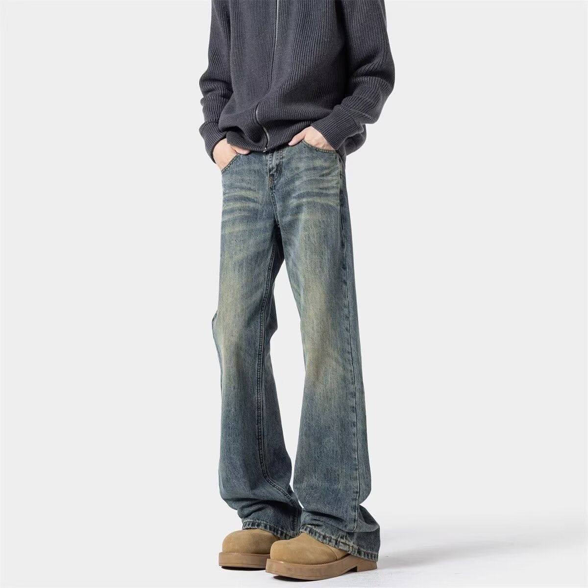 Summer Straight Leg Wide Leg Flared Jeans for Boys