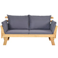 Adjustable Patio Convertible Sofa with Thick Cushion