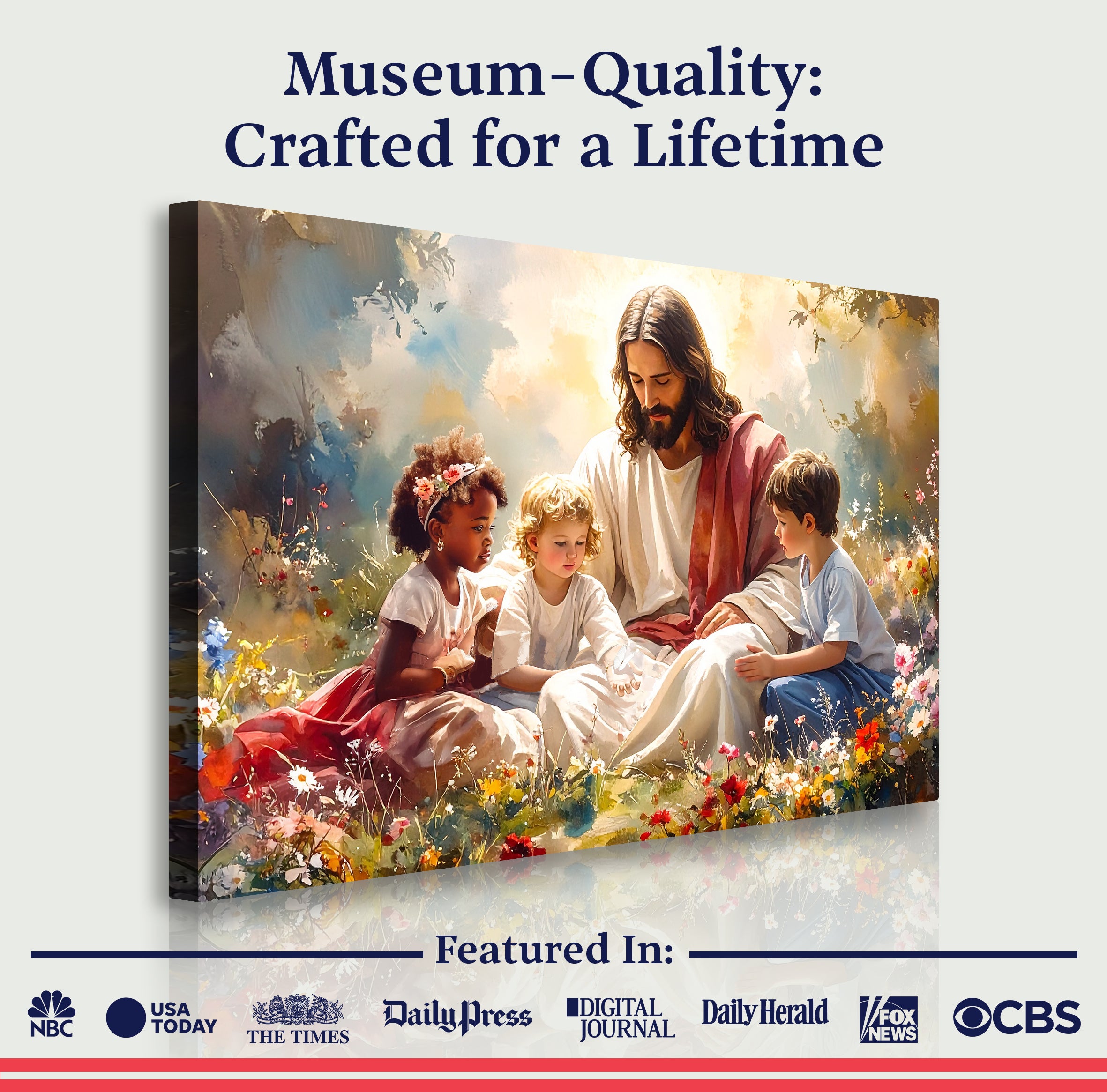 Jesus With Children Faith Wall Art VIII
