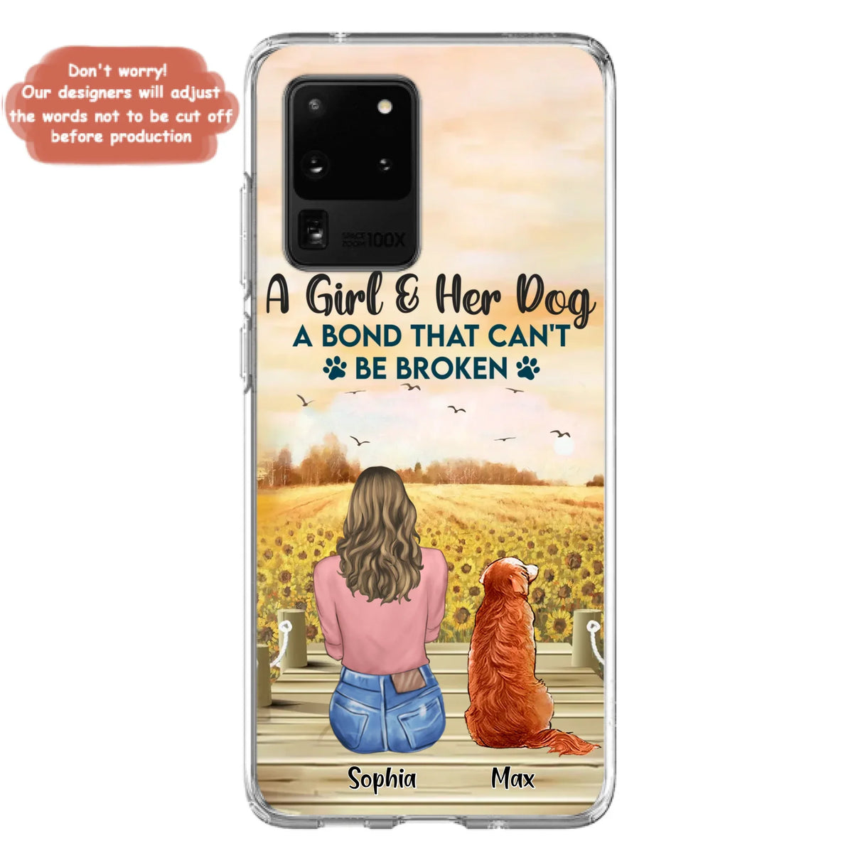 Custom Personalized Dog Mom Phone Case - Gift Idea For Dog Lover - A Girl & Her Dog A Bond That Can't Be Broken - Case For iPhone/ Samsung