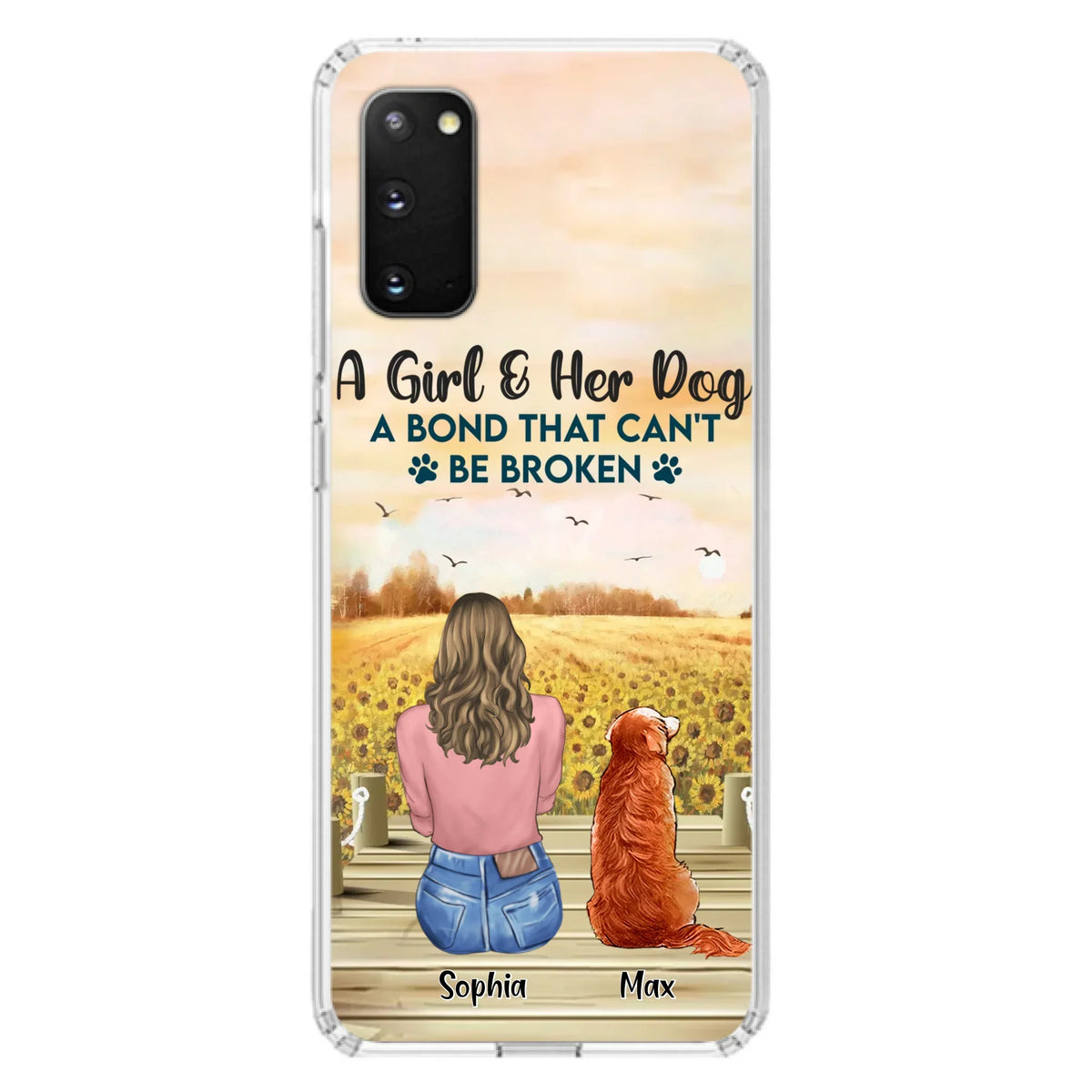 Custom Personalized Dog Mom Phone Case - Gift Idea For Dog Lover - A Girl & Her Dog A Bond That Can't Be Broken - Case For iPhone/ Samsung