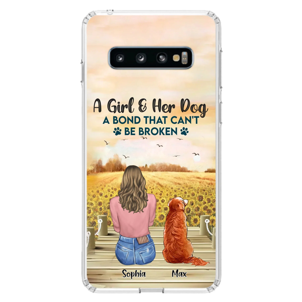 Custom Personalized Dog Mom Phone Case - Gift Idea For Dog Lover - A Girl & Her Dog A Bond That Can't Be Broken - Case For iPhone/ Samsung