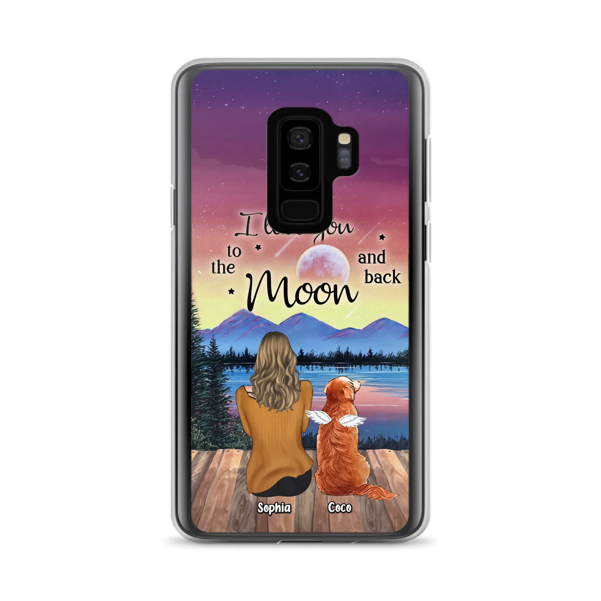 Custom Personalized Pet Mom/ Dad Phone Case - Gift Idea For Dog/ Cat/ Rabbit Lovers - Case For iPhone/ Samsung - I Love You To The Moon & Back