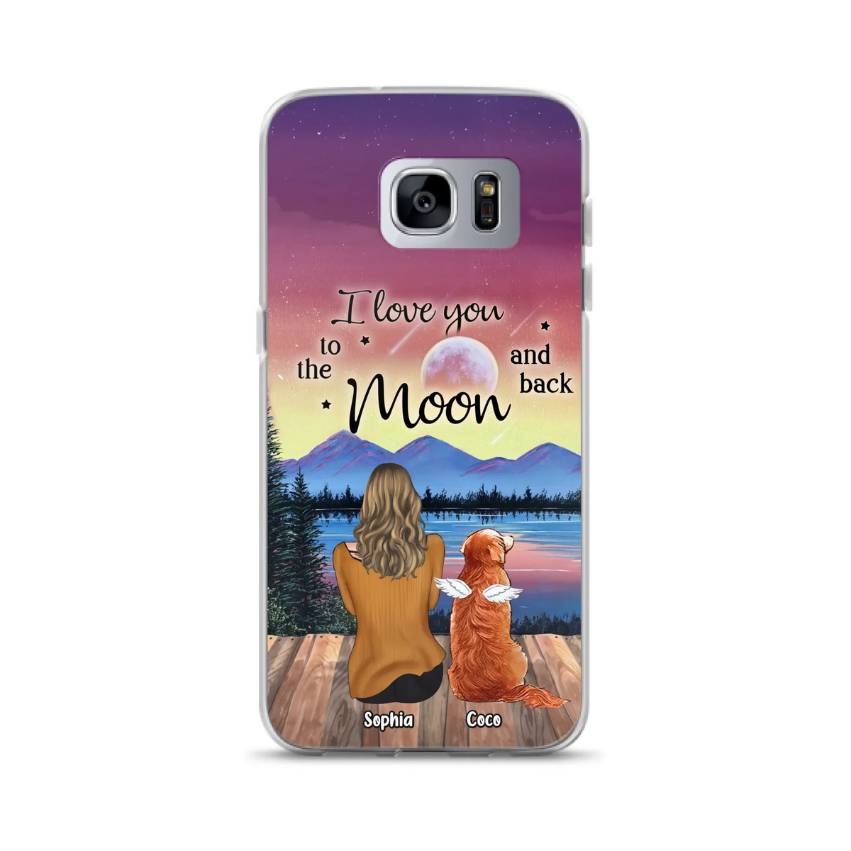 Custom Personalized Pet Mom/ Dad Phone Case - Gift Idea For Dog/ Cat/ Rabbit Lovers - Case For iPhone/ Samsung - I Love You To The Moon & Back