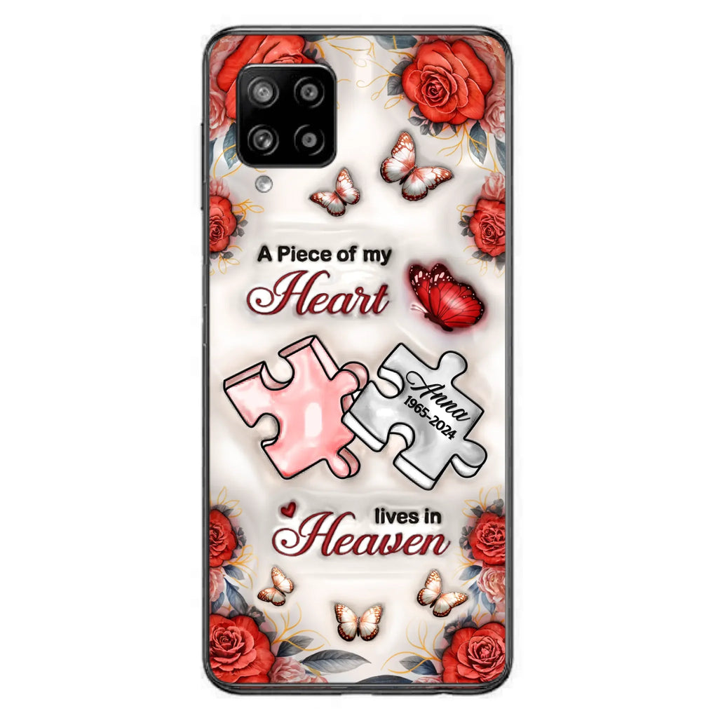 Custom Personalized Memorial Phone Case - Memorial Gift Idea - Case For iPhone/ Samsung - A Piece Of My Heart Lives In Heaven