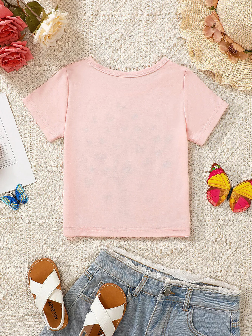 Children's Butterfly Tree Graphic Casual T-Shirt