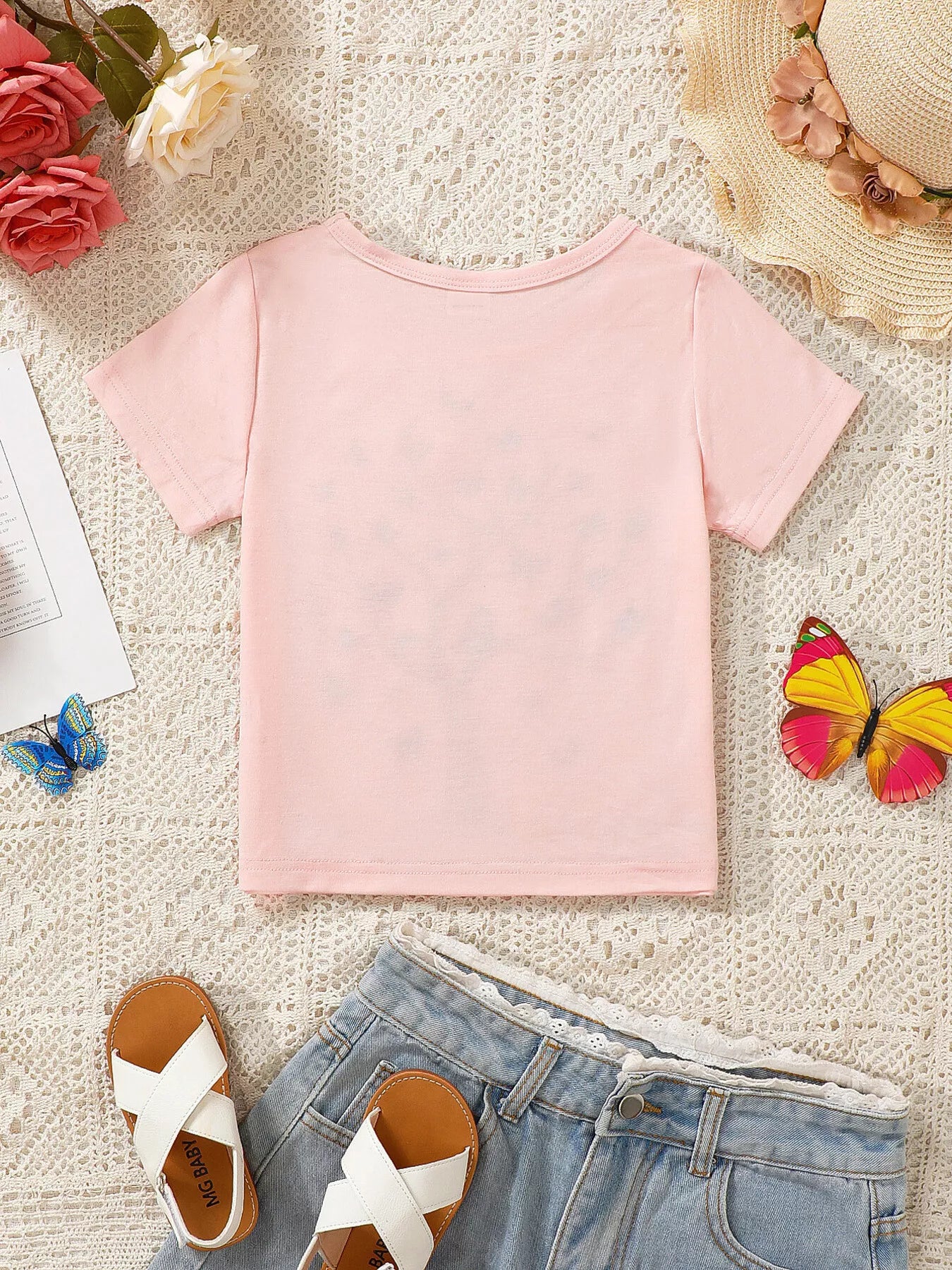 Children's Butterfly Tree Graphic Casual T-Shirt