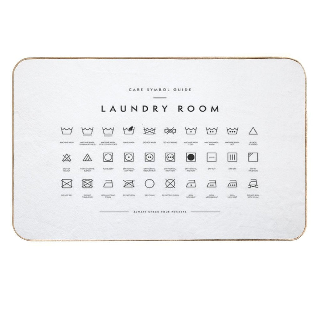 Laundry Room Symbols  Repositionable Bath Mat