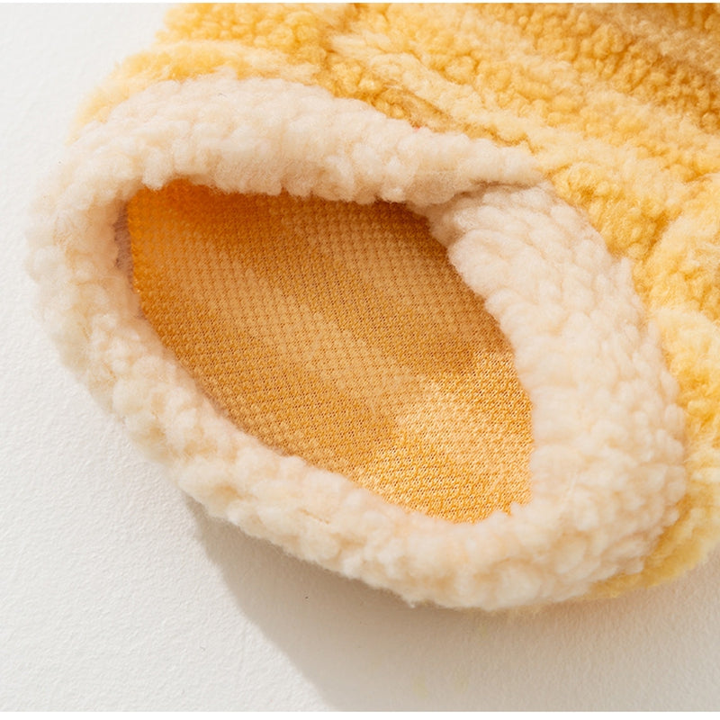 Autumn And Winter Dog Clothing, Warm Striped Lambskin Fleece Drawstring Two-legged Fleece, Small And Medium-sized Dog And Cat Pet Clothing