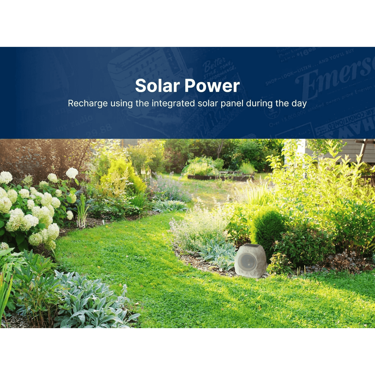 Emerson Rock Party Solar Multicolor LED Bluetooth Outdoor Speaker