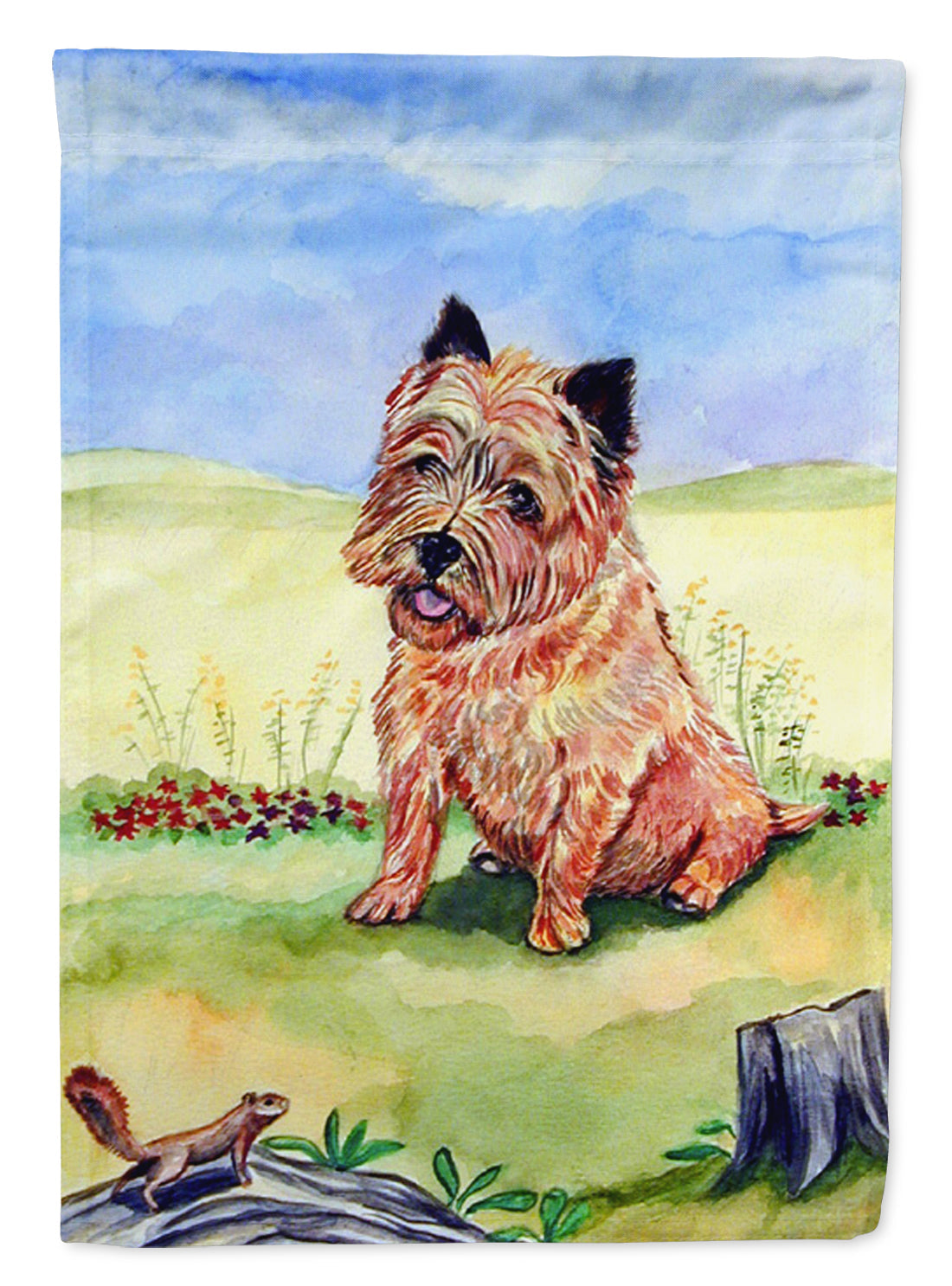 Cairn Terrier and the chipmunk Garden Flag – Decorative Outdoor Yard Flag