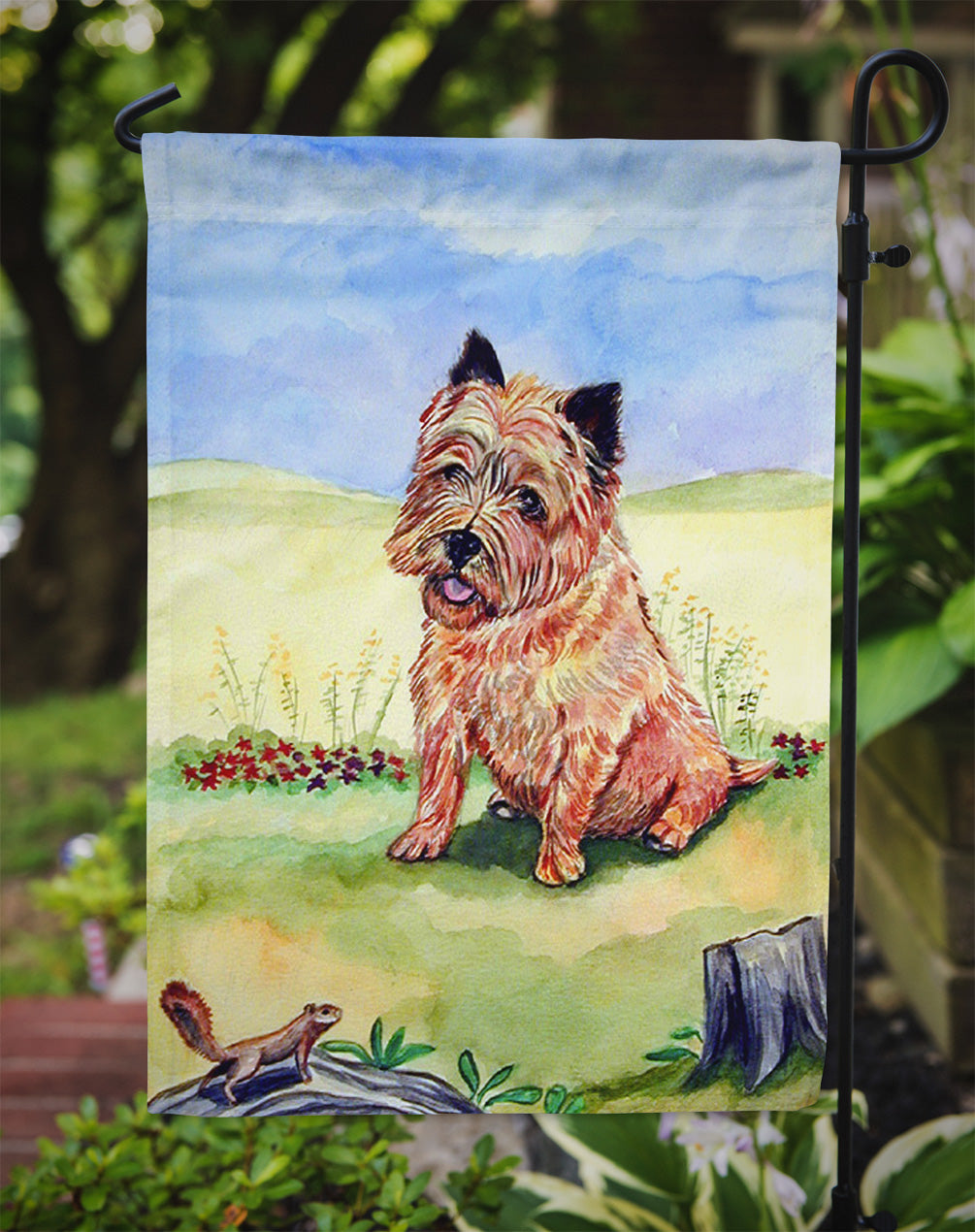 Cairn Terrier and the chipmunk Garden Flag – Decorative Outdoor Yard Flag