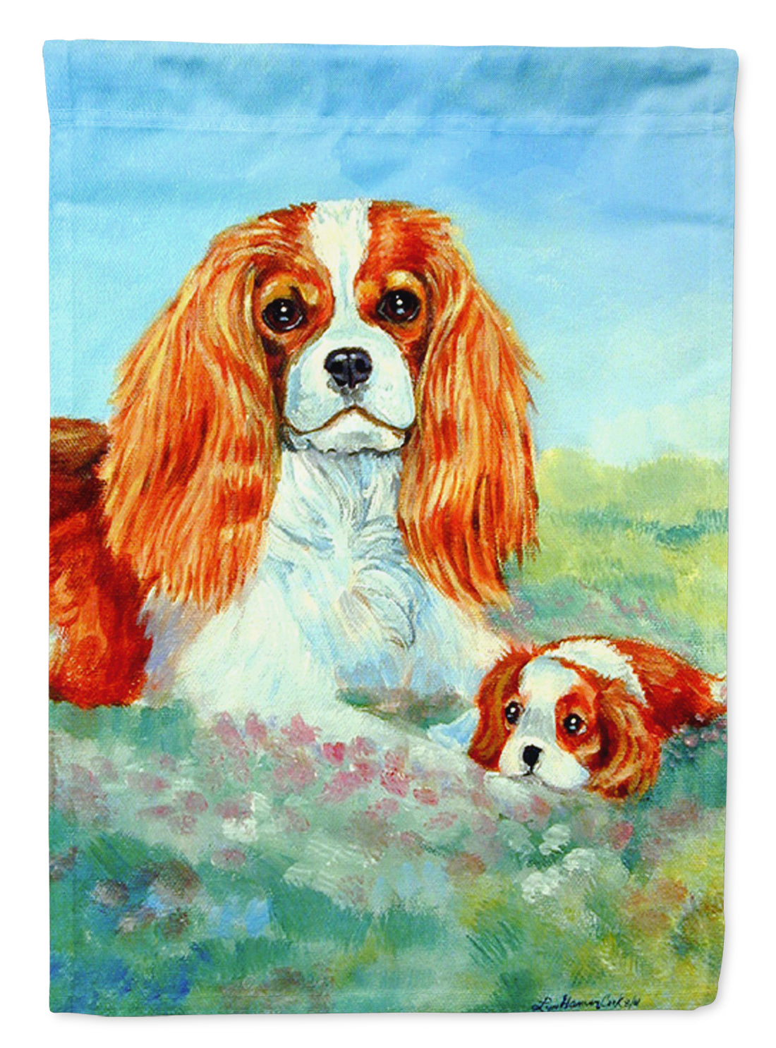 Cavalier Spaniel Momma's Love Garden Flag – Decorative Outdoor Yard Flag