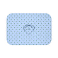 Polka Dot "Le Bain" Bath Mat — Pastel Blue & Sage Green Bathroom Rug