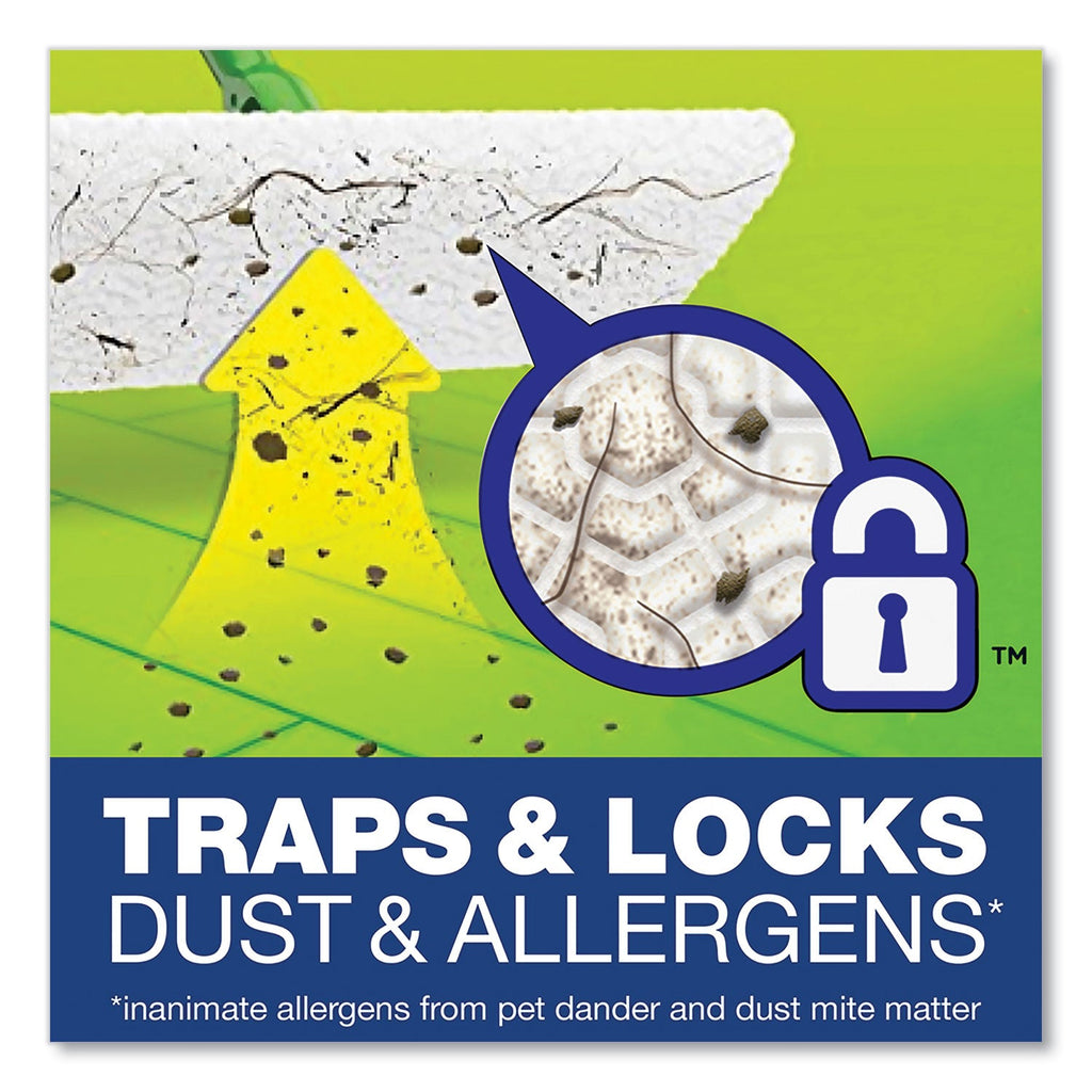 Swiffer Sweeper Mop, 10 x 4.8 White Cloth Head, 46" Green/Silver Aluminum/Plastic Handle