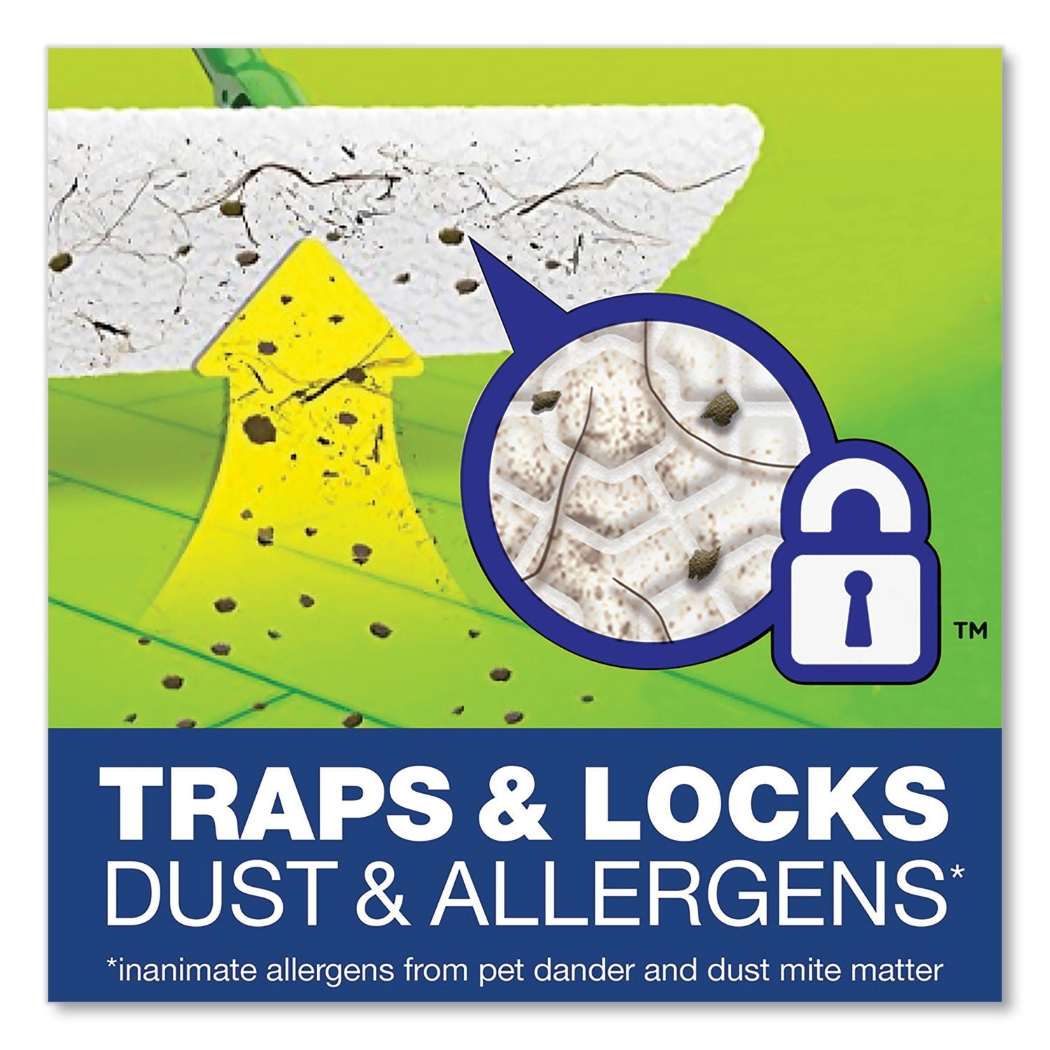 Swiffer Sweeper Mop, 10 x 4.8 White Cloth Head, 46" Green/Silver Aluminum/Plastic Handle