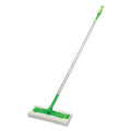 Swiffer Sweeper Mop, 10 x 4.8 White Cloth Head, 46" Green/Silver Aluminum/Plastic Handle