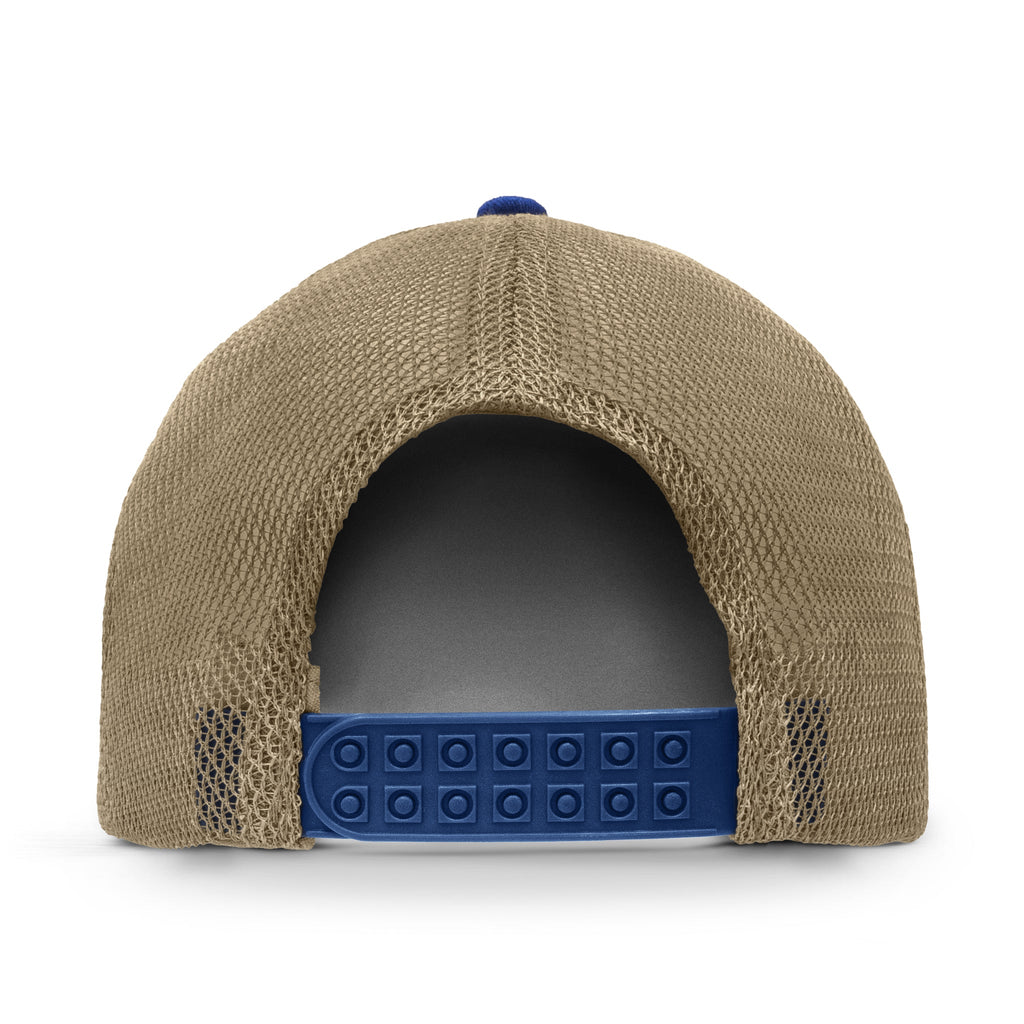 Old Bay Seasoning Crab Logo Mesh Back Baseball Hat - Blue/Tan