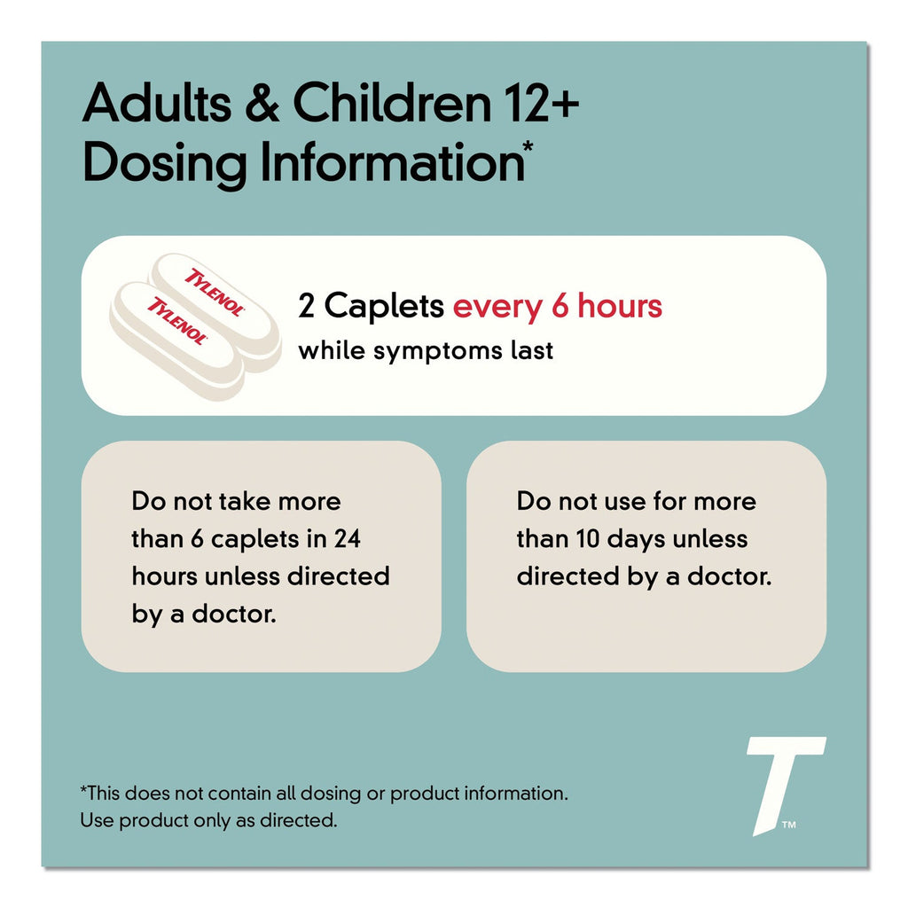 Tylenol Extra Strength Caplets, Two-Pack, 50 Packs/Box