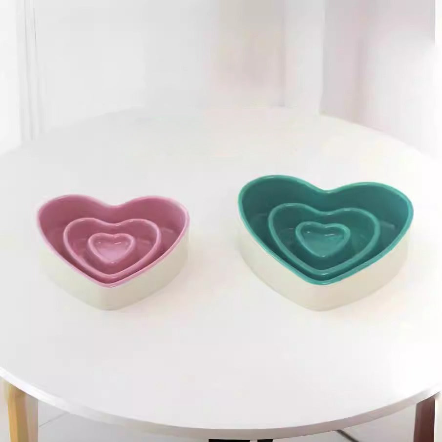 Ceramic Slow Food Bowl For Small And Medium Dogs Slow Anti-choking Food Bowl Love Bowl To Eat Protects The Cervical Spine Dog Food Bowl