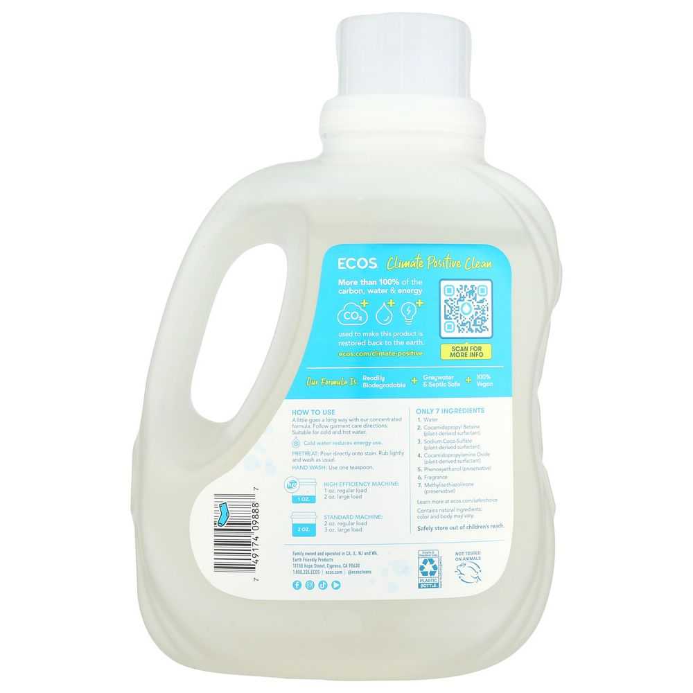 EARTH FRIENDLY: Ecos Ultra Liquid Laundry Detergent Magnolia and Lily, 100 oz