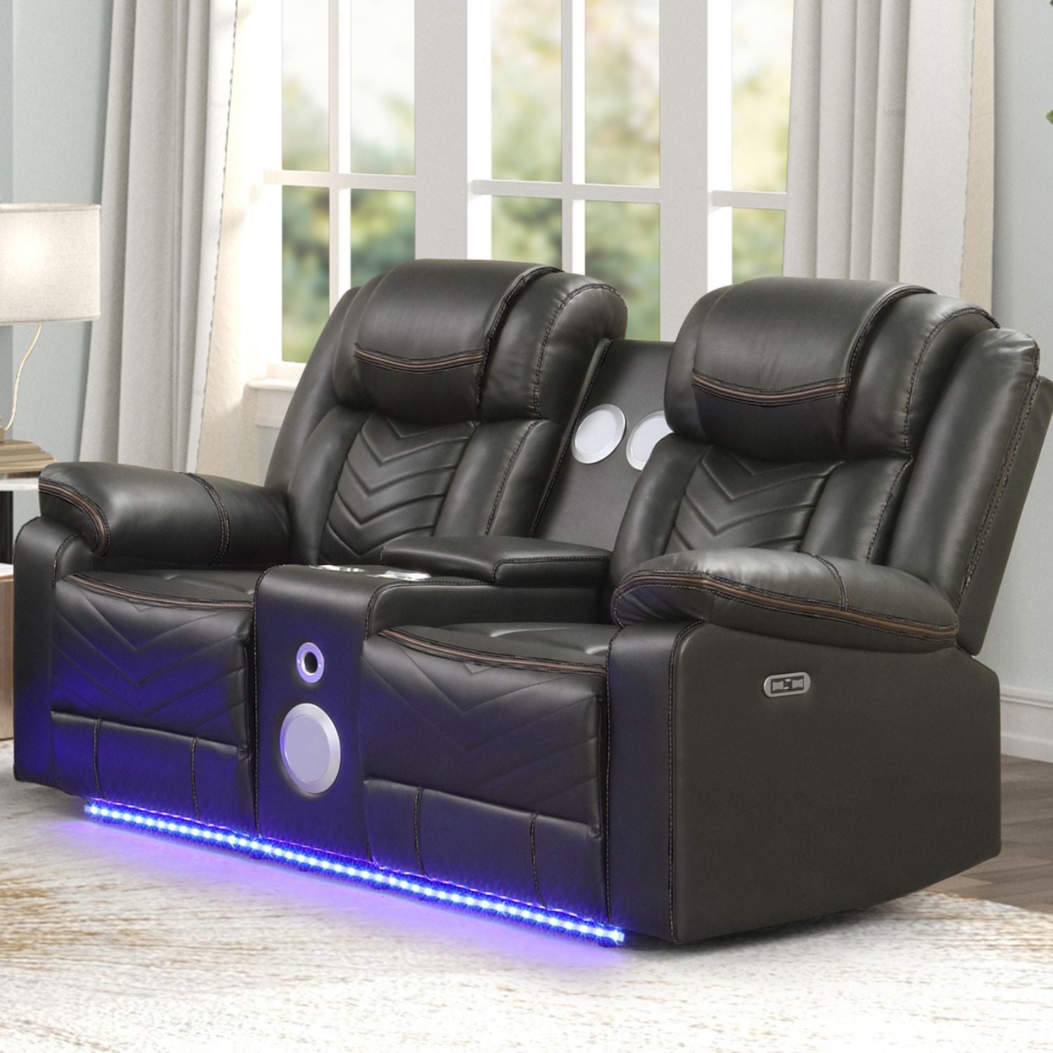 Challenger - LED Power Recliner Loveseat