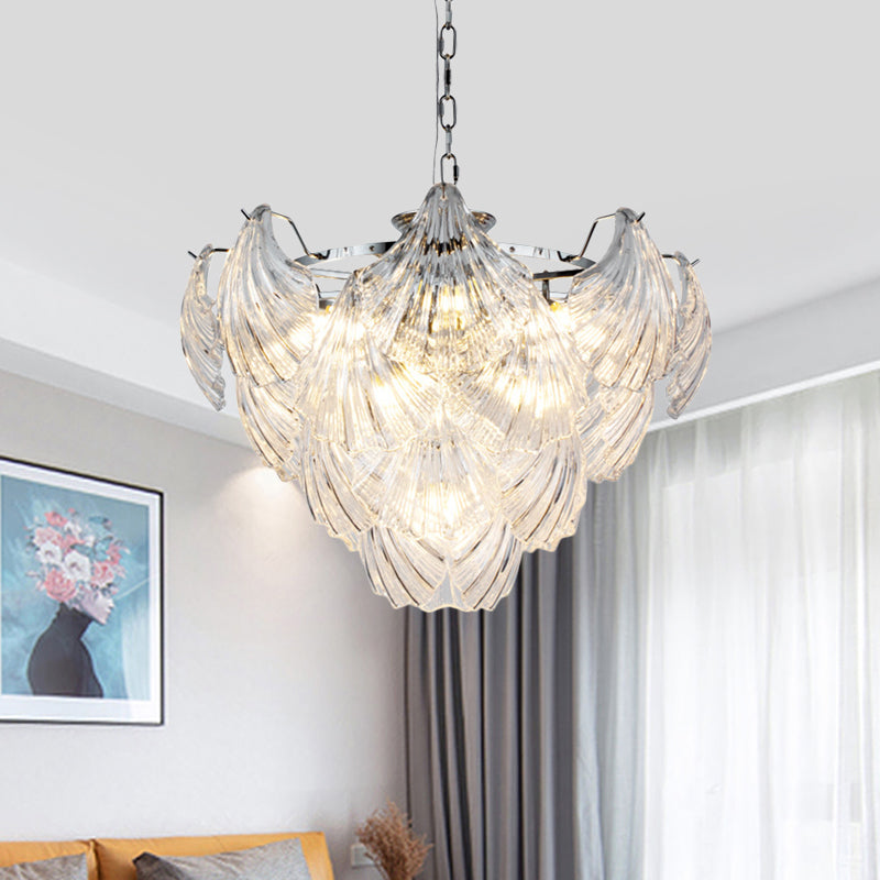 Brielle's Crystal Chandelier - Modern Elegance with Tapered Petals (10 Lights)