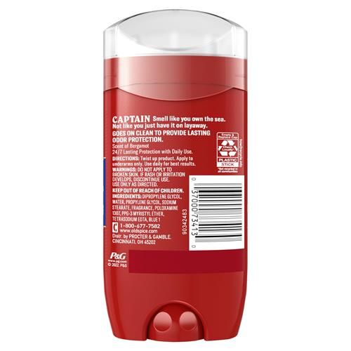 Old Spice Aluminum Free Deodorant For Men, 24/7 Odor Protection, 24/7 Freshness & Lasting Scent, Captain With Bergamot Scent, 3.0 Oz