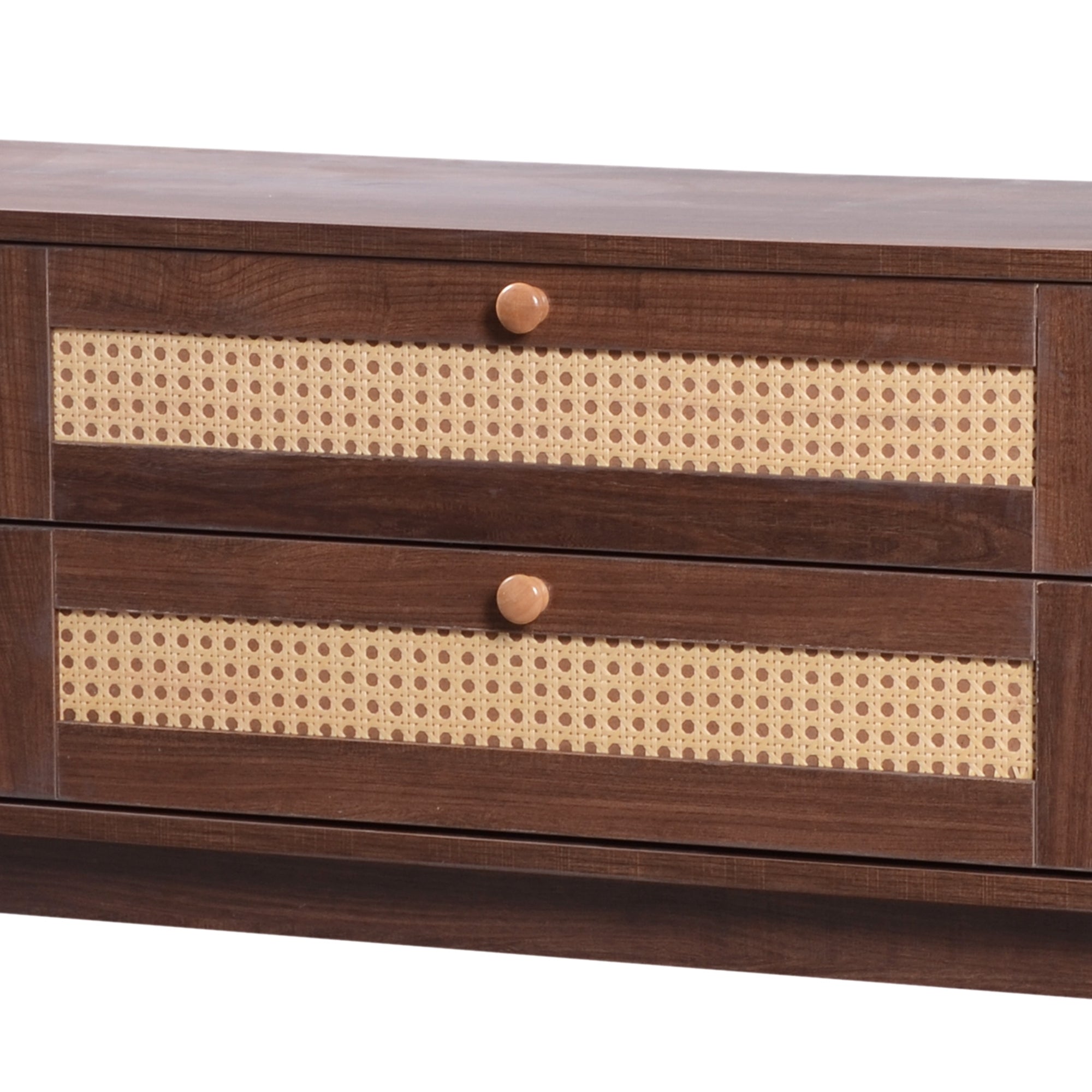 Modern Farmhouse Rattan TV Stand