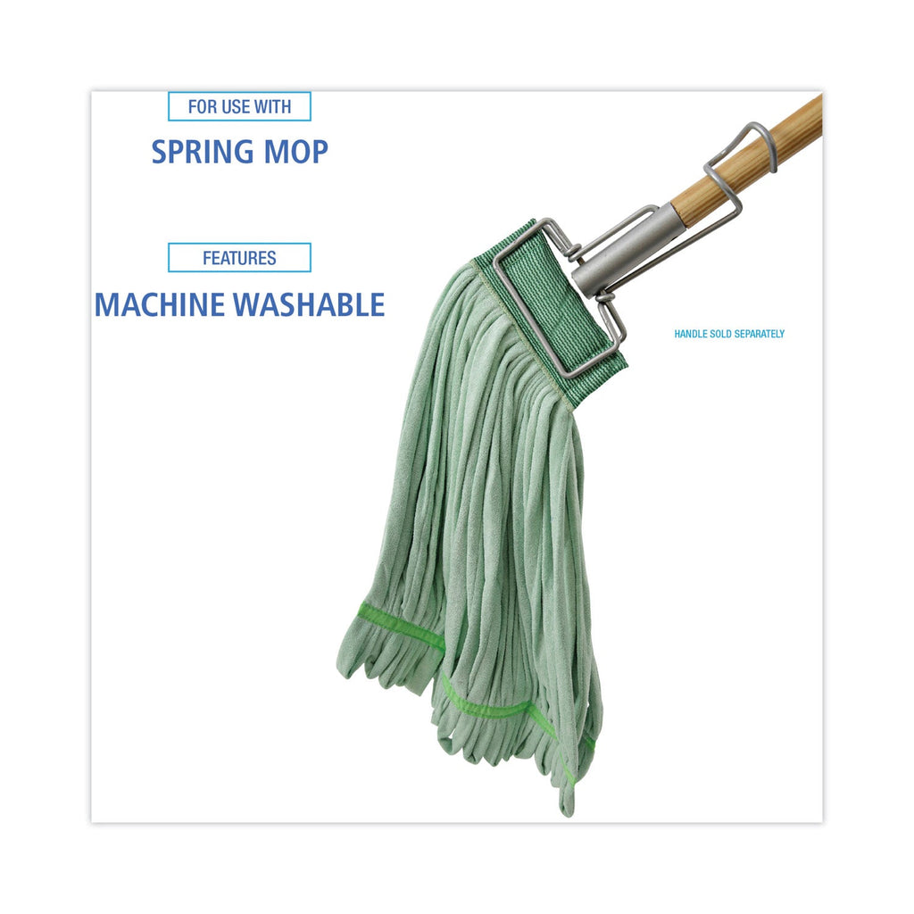Boardwalk Microfiber Looped-End Wet Mop Head, Large, Green, 12/Carton