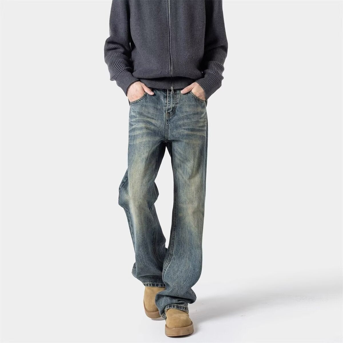 Summer Straight Leg Wide Leg Flared Jeans for Boys
