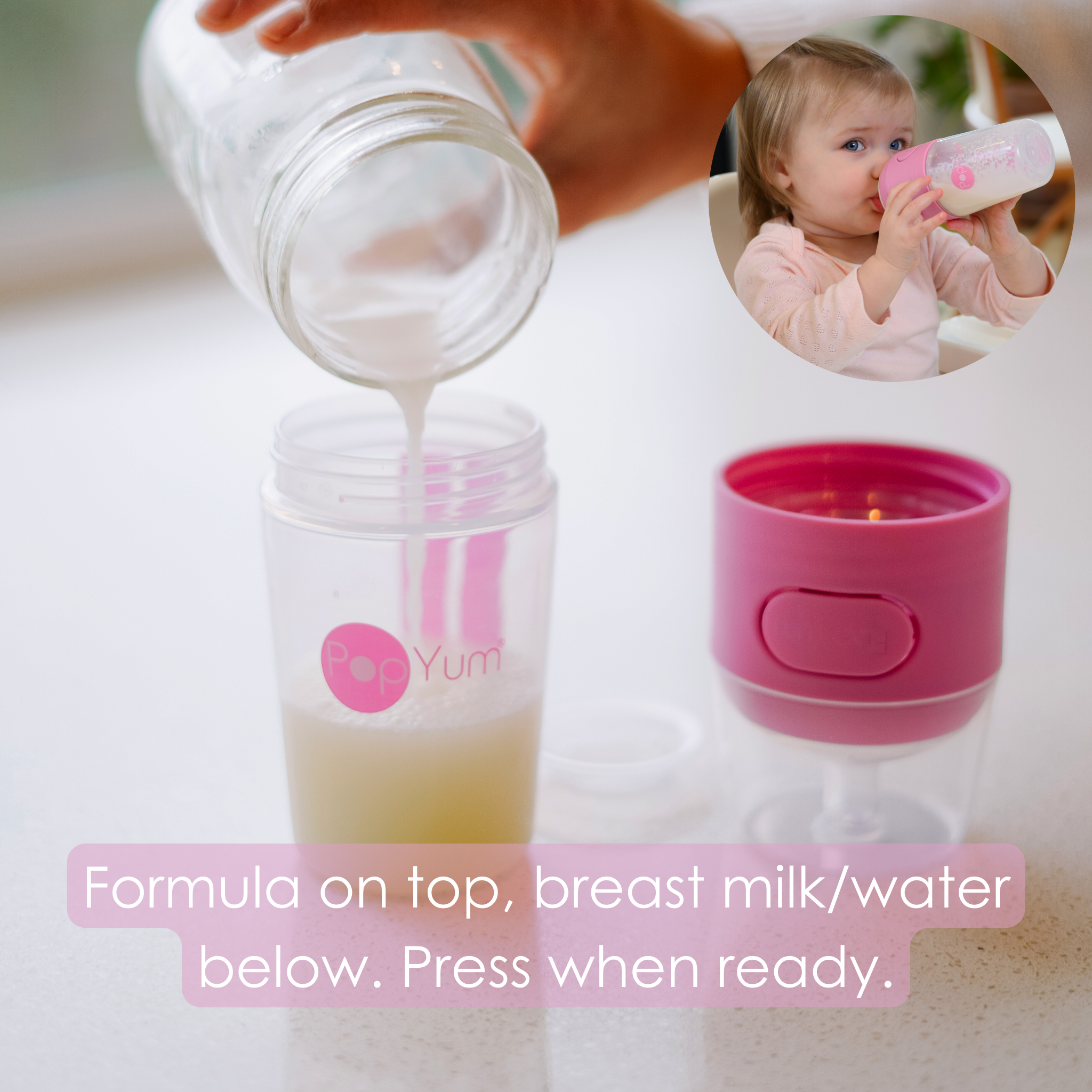 PopYum Baby Bottle Starter Set for Breast and Formula Feeding, 4-Pack, Blue, 2x 5oz Bottles (150ml) + 2x 9oz Bottles (260ml)