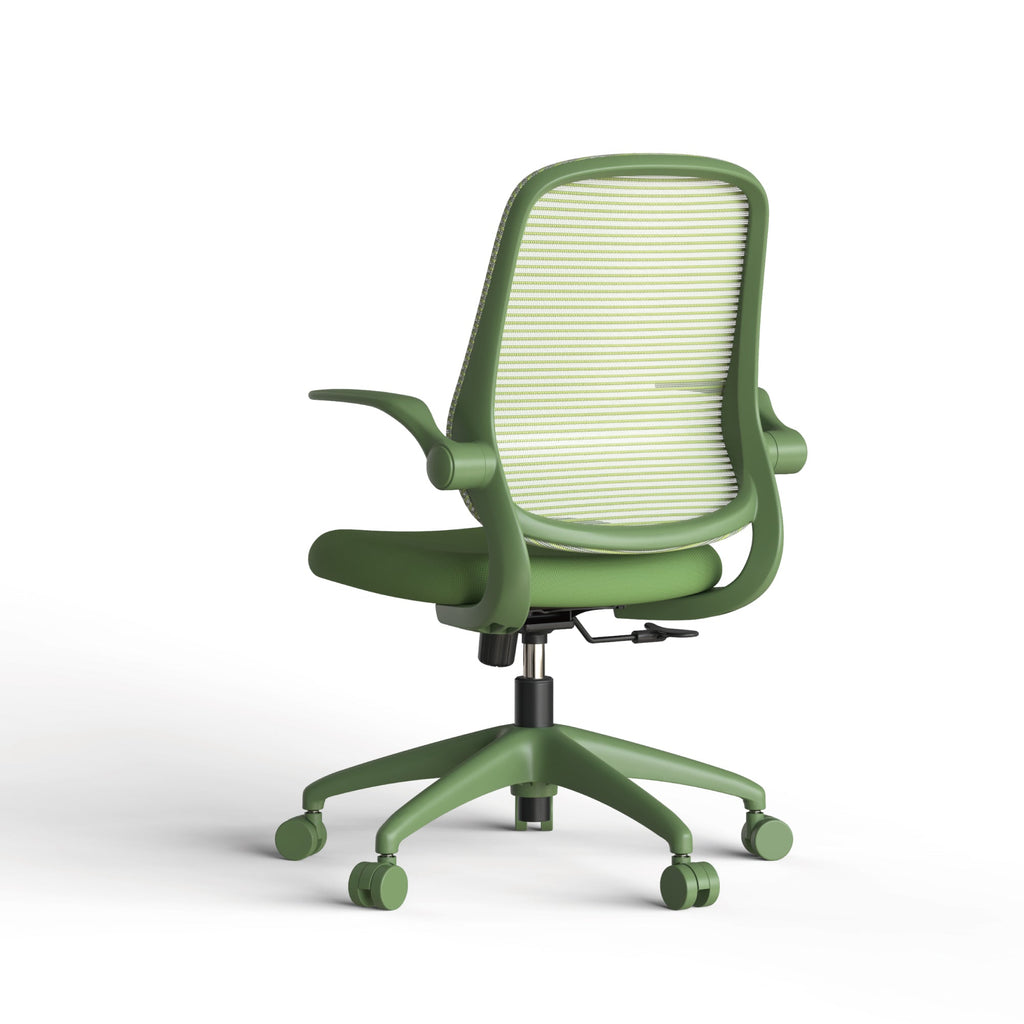 Ergonomic Office Chair Mesh High-Back Green 350 LB Flip-Up Arms Swivel