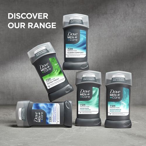 Dove Men+Care Deodorant Stick For Men Aluminum Free Extra Fresh 72-Hour Odor Protection Mens Deodorant With 1/4 Moisturizing Cream 3 Oz