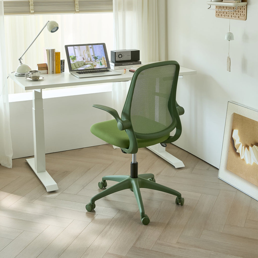 Ergonomic Office Chair Mesh High-Back Green 350 LB Flip-Up Arms Swivel