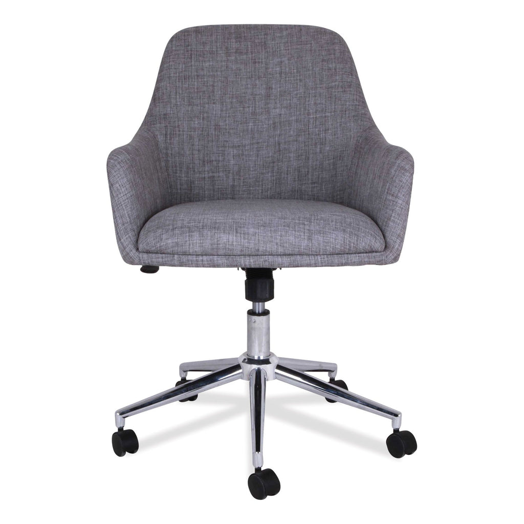 Workspace by Alera Mid-Century Task Chair, Supports Up to 275 lb, 18.9" to 22.24" Seat Height, Gray Seat, Gray Back