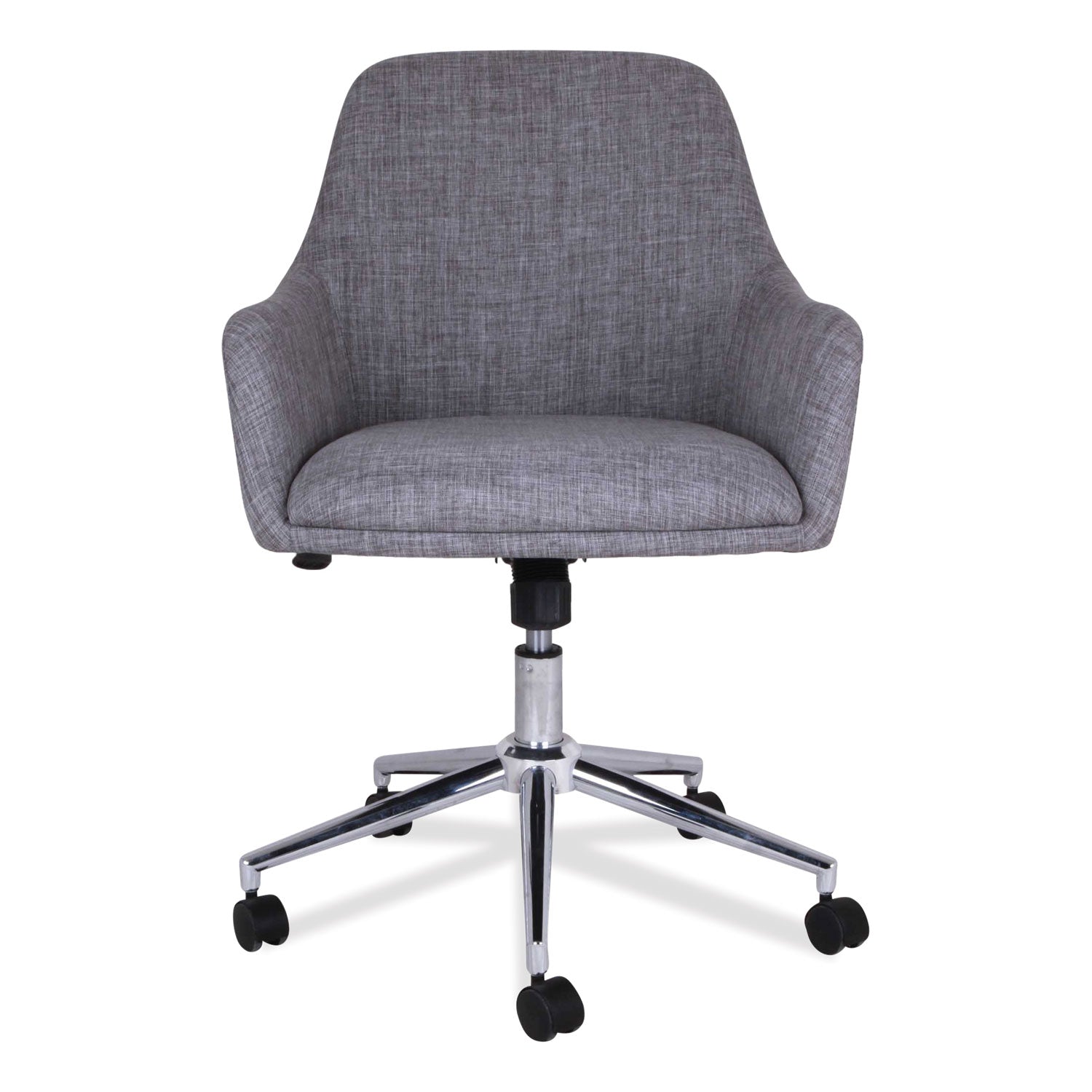 Workspace by Alera Mid-Century Task Chair, Supports Up to 275 lb, 18.9" to 22.24" Seat Height, Gray Seat, Gray Back