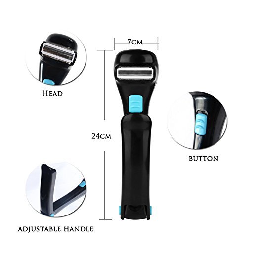 Collapsible Handle Electric Back Shaver Unisex Body Grooming Razor