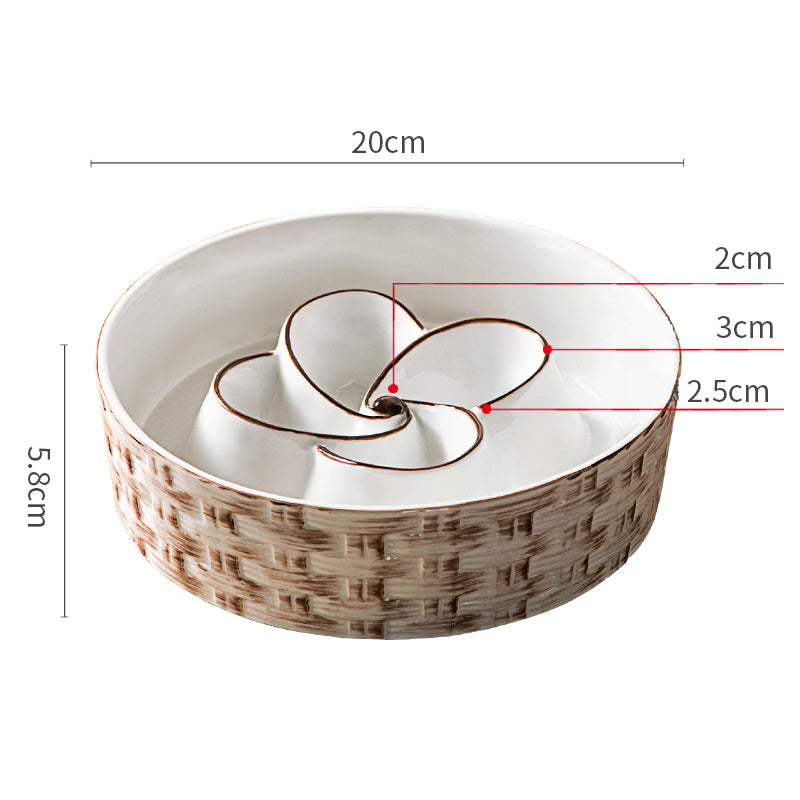 Ceramic Slow Feeder Dog Bowl Slow Feeder Dog Bowl For Medium Large Anti-Choking Slow Eating Dog Bowl Non Slip Dog Bowl Slow Feeder