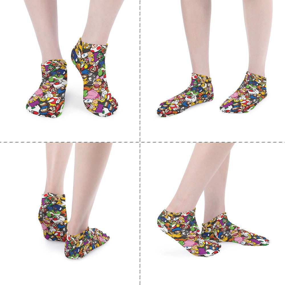 Mario Characters Ankle Socks (5 Pairs) The Perfect Sweat-Proof, Odor-Proof, Breathable Music Festival Socks