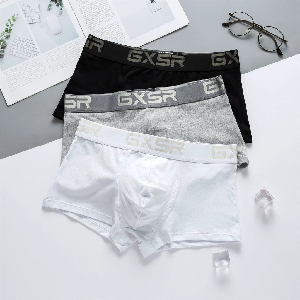 Men's Purified Cotton Low Waist Breathable Comfortable Solid Color Underwear